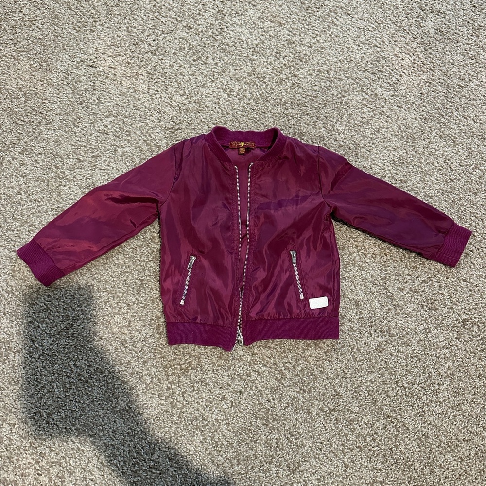 Baby girl 7 for All Mankind purple bomber jacket - 18 months
